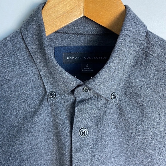 Report Collection Men's Gray Long Sleeve Medium Weight Dress Shirt Size Small - Picture 5 of 13